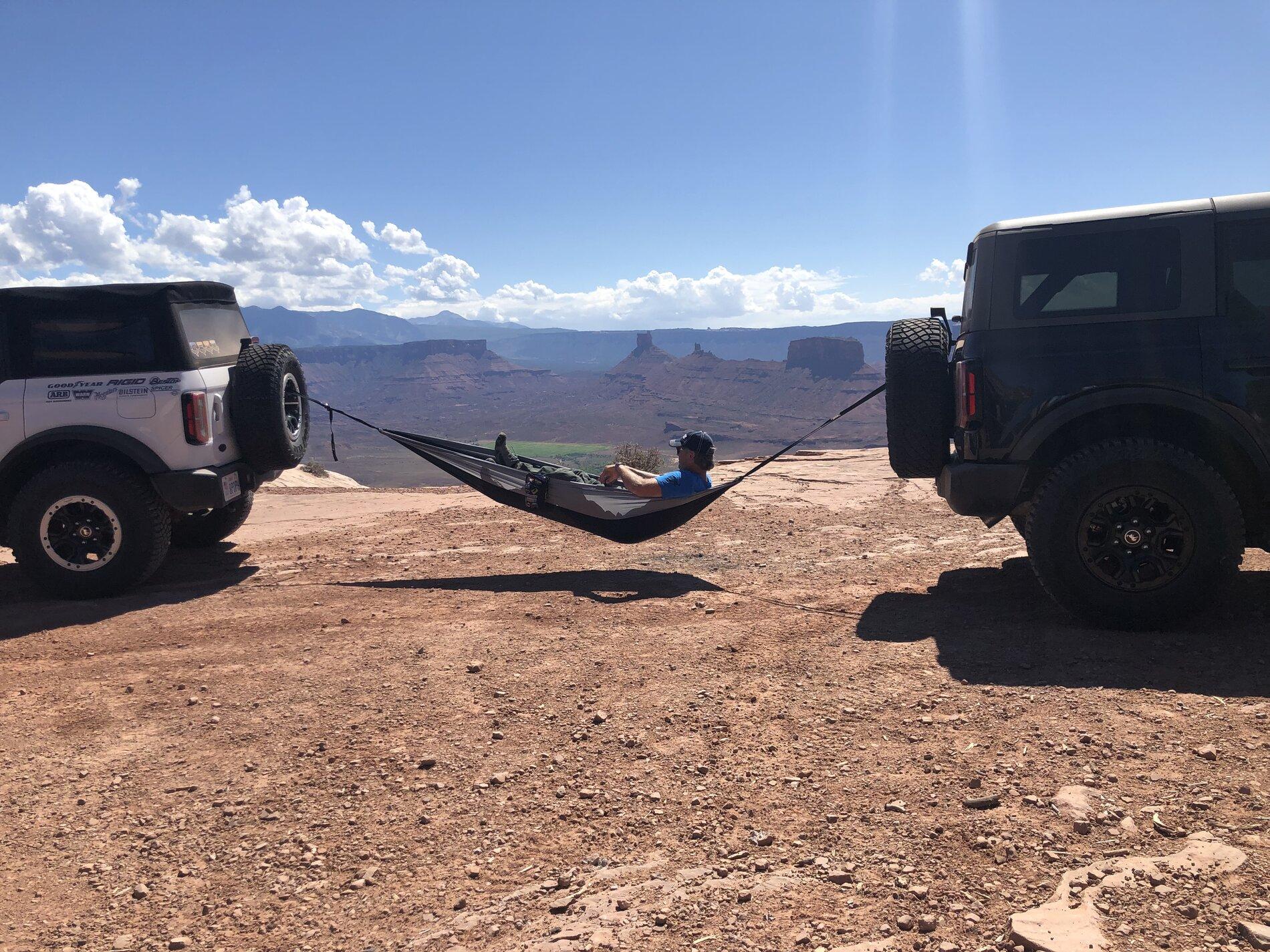 Ford Bronco Hammock swag makes it to Moab D2946887-FC1A-41C3-BA18-C20E12FCE61C