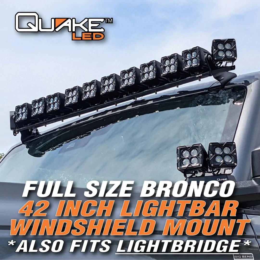 Ford Bronco Quake LED Releases Its first of Many 2021+ Ford Bronco Products --  42" Light Bar Windshield Mount with Optional Side Perch Kit Bronco_ads-06