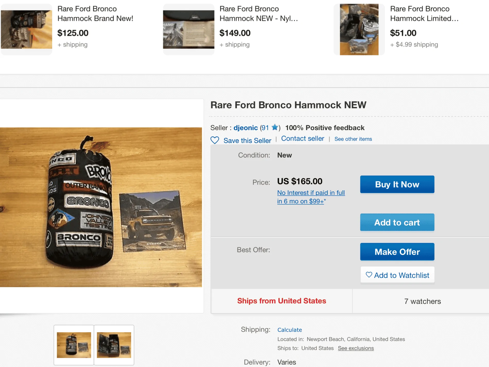 Ford Bronco Hammock swag gift thread 53476CBB-692A-433F-92C2-E43B70955F31