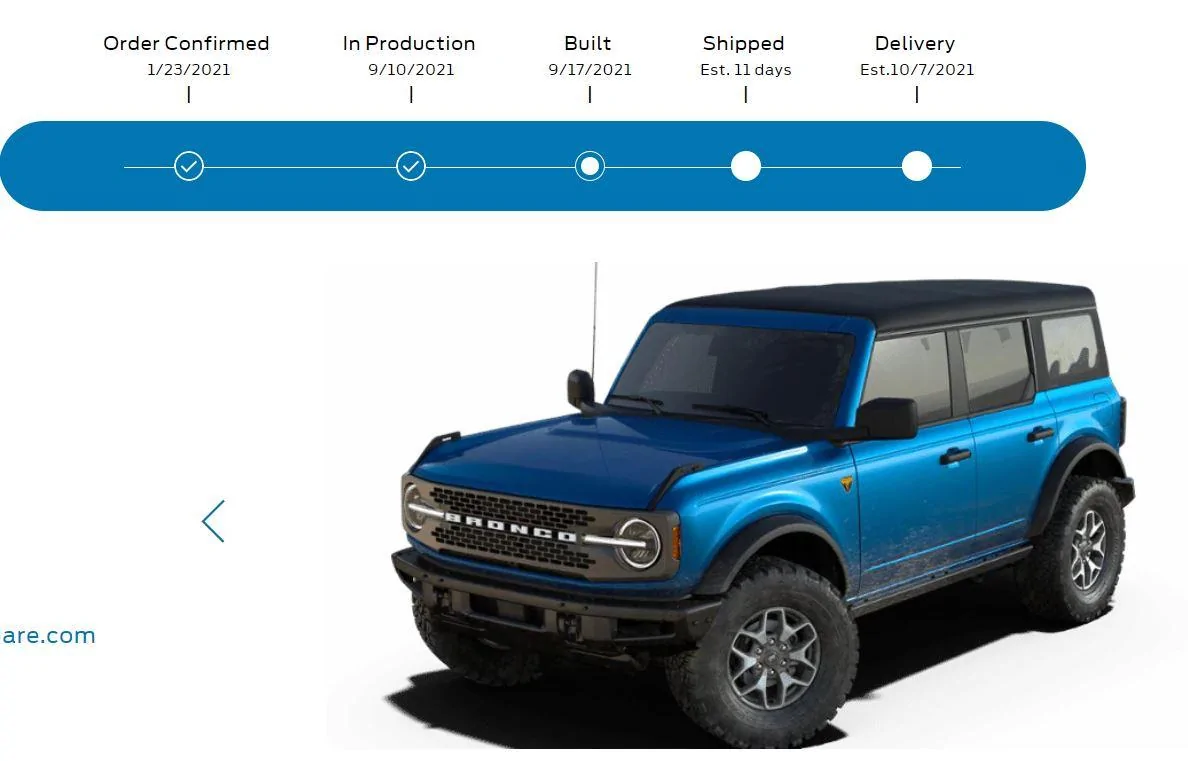 Ford Bronco 🛠 9/6/21 Build Week Group tracking