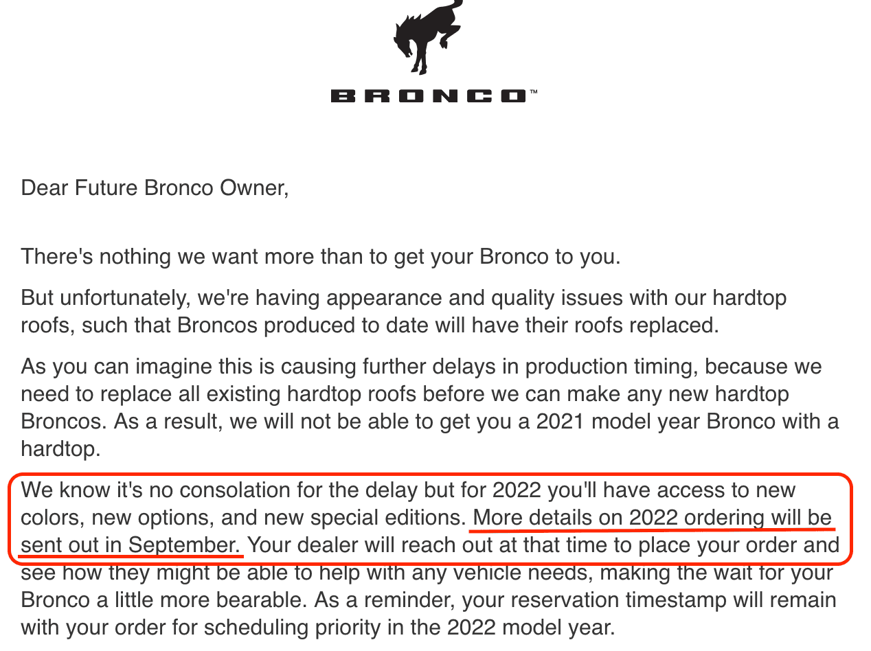 Ford Bronco Any Idea When the 22 Order Banks Open Screen Shot 2021-09-23 at 10.05.25 AM