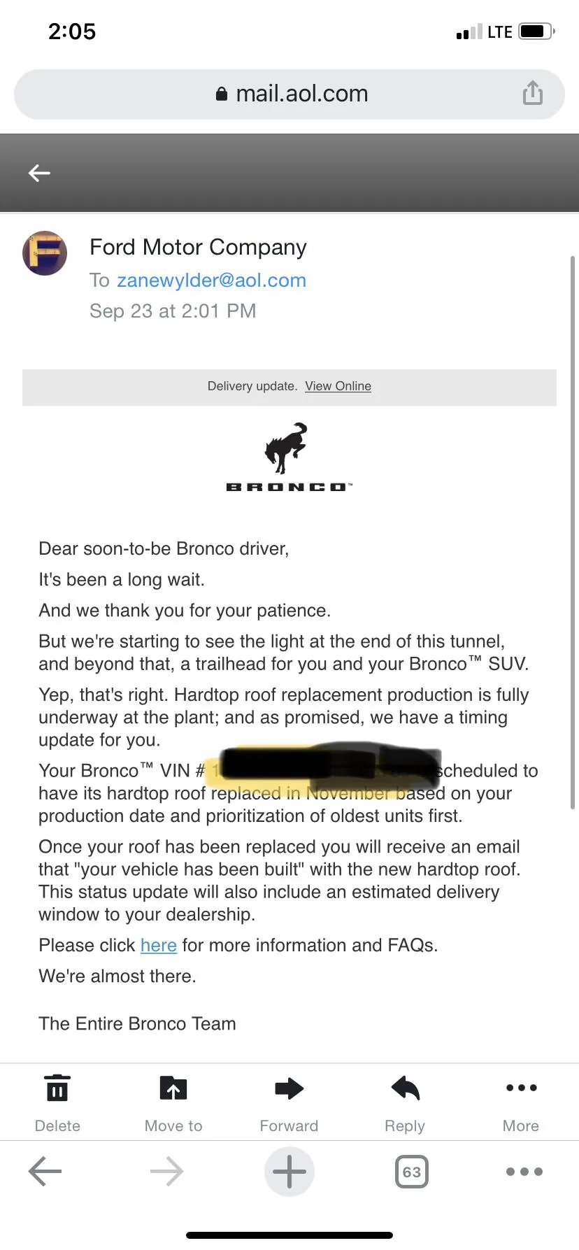 Ford Bronco Ford begins sending Hardtop Replacement emails to Bronco customers today 80D60FB5-1449-490D-B3BB-0E87FABC80EF