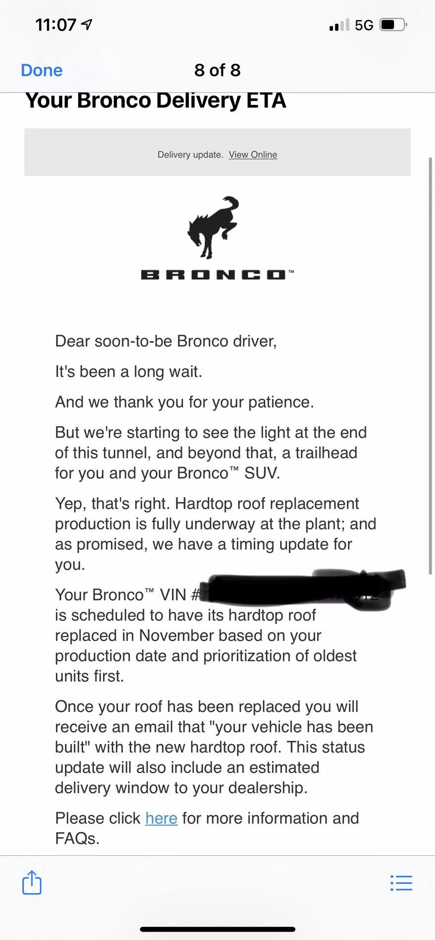 Ford Bronco Ford begins sending Hardtop Replacement emails to Bronco customers today 1021218B-4EF3-4FBF-A699-C0A2DF1E3E84