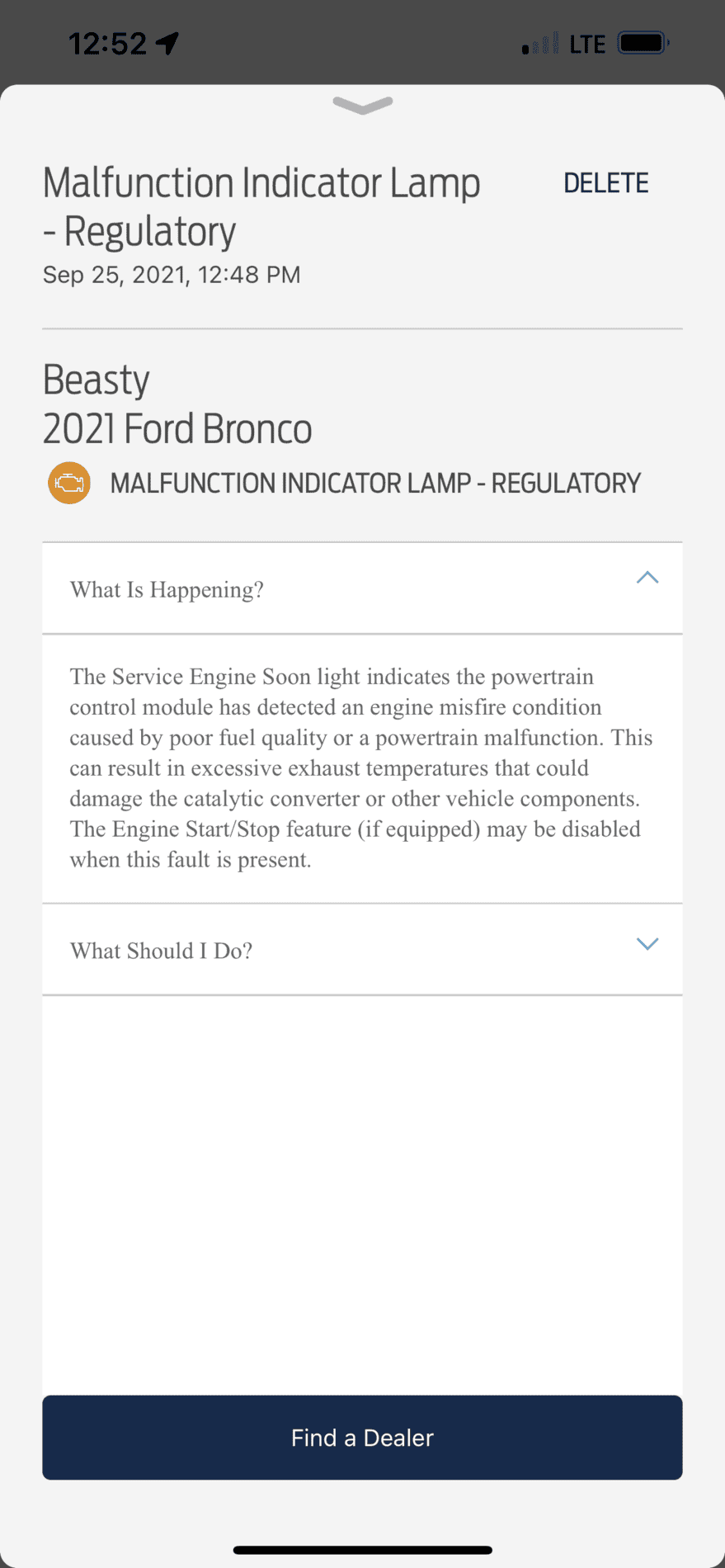 Ford Bronco Malfunction Indicator Lamp -- Engine Misfire Conditions 40D6C2C9-D390-461B-B0DE-B782B7DA0D7A