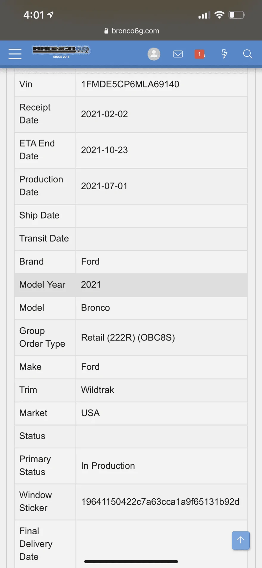 Ford Bronco *** DIRT MOUNTAIN Broncos - Built, Shipped, Delivered Tracker*** 1A3AB71C-A36D-446B-9343-3E6D471DC896