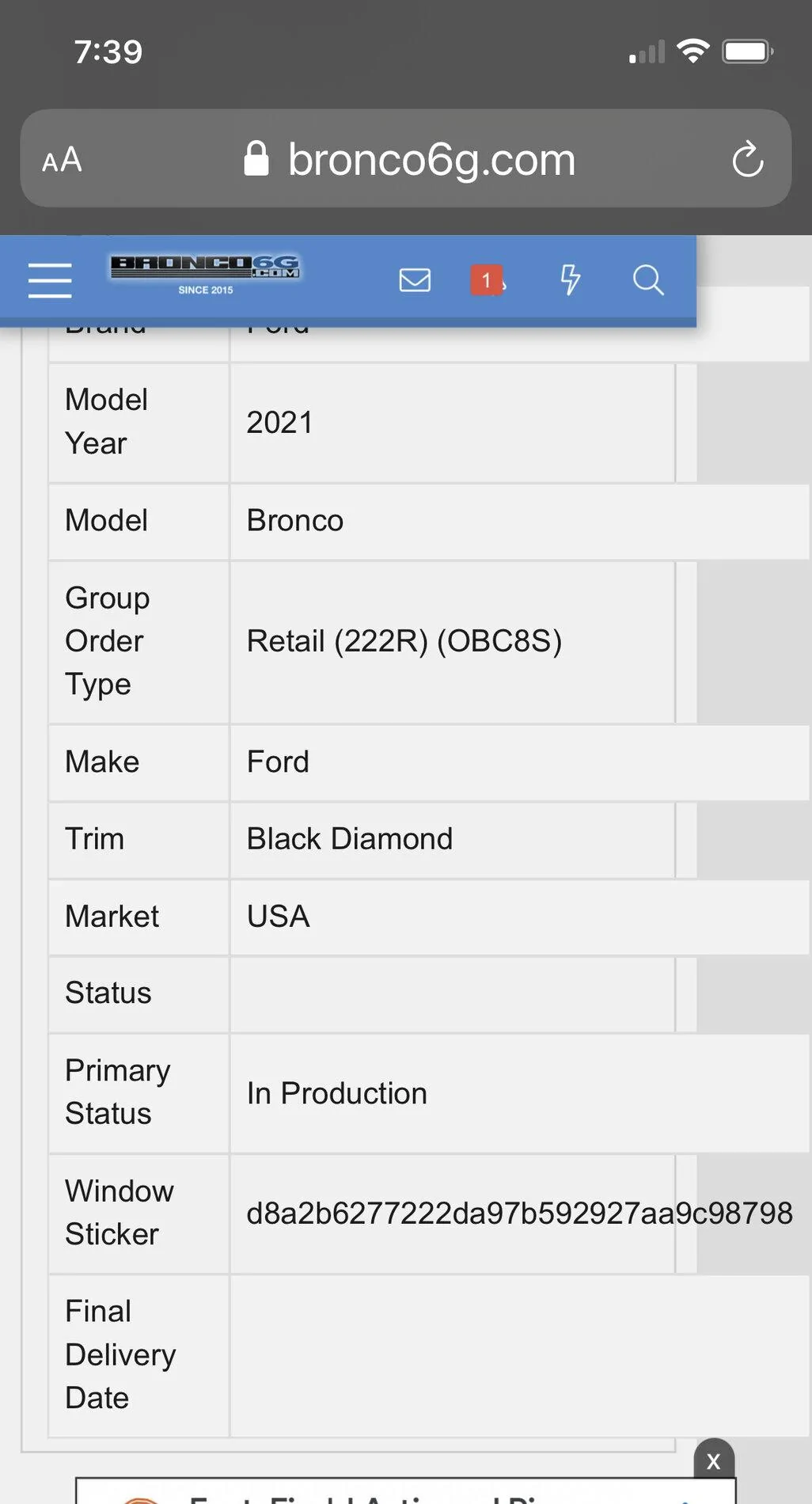 Ford Bronco *** DIRT MOUNTAIN Broncos - Built, Shipped, Delivered Tracker*** 792155E6-D187-4340-B4B8-50C04B4D1A01