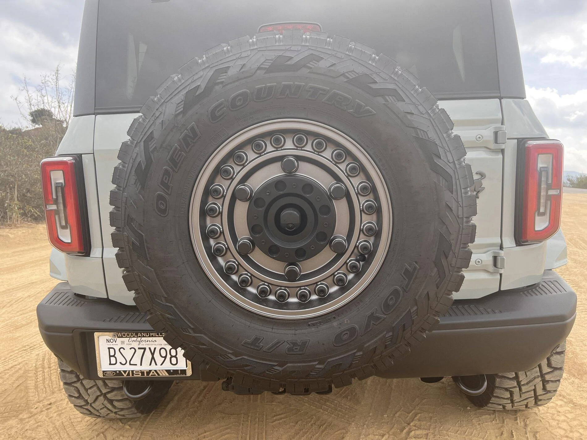 Ford Bronco Cactus Gray Badlands : 35’s, Black Rhino Gunmetal wheels, Toyo A/T tires, LED corner lights and lightbar, painted fenders BAD3F63B-E82F-420B-9414-2FD34221F4EE