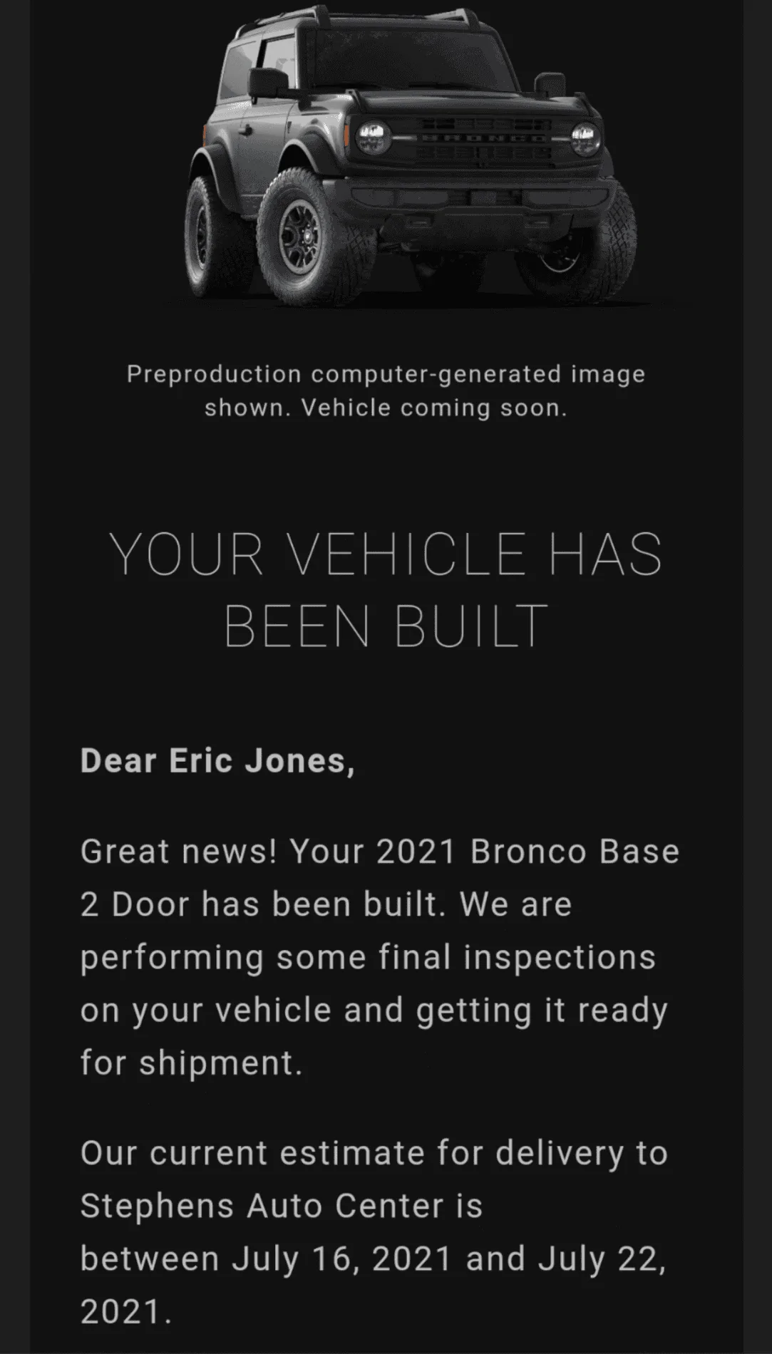 Ford Bronco 6/30 blend dates Screenshot_20210929-075457