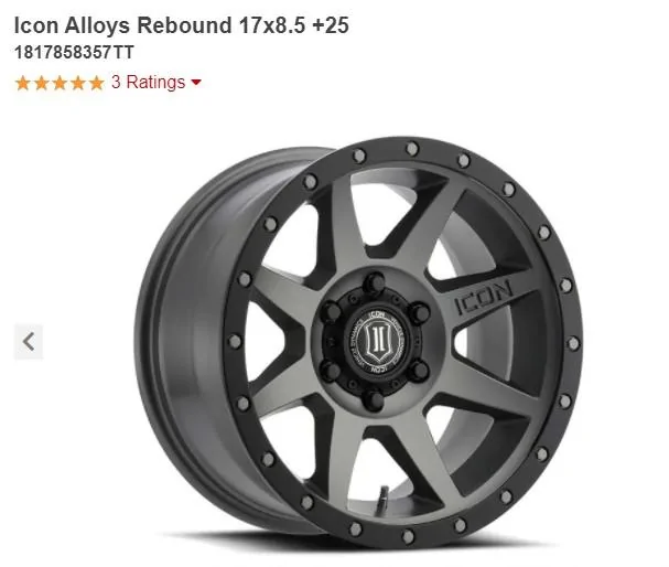 Ford Bronco Icon Alloys Rebound Pro wheels mated w/ 35” Mickey Thompson Baja MTZ P3 tires on Bronco Badlands Icon-Alloys-Rebound_2