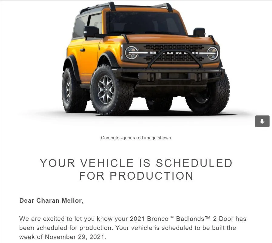 Ford Bronco 📬 9/30 Scheduling email received group! [Post your reservation + build dates] Captur