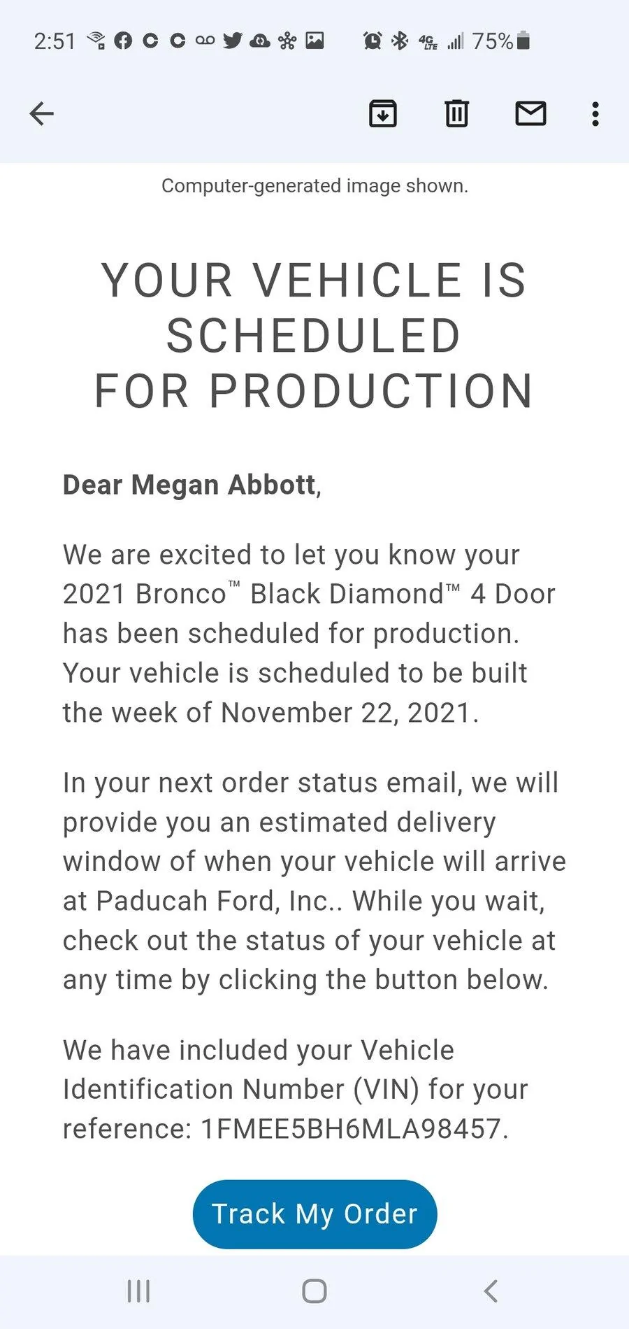 Ford Bronco 📬 9/30 Scheduling email received group! [Post your reservation + build dates] Screenshot_20210930-145156_Gmail