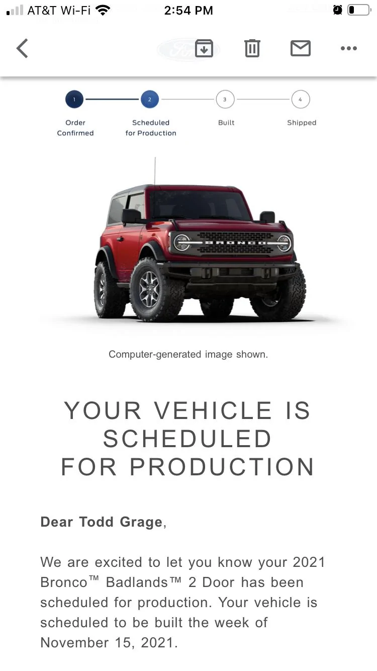 Ford Bronco RAPID RED Bronco Club fil