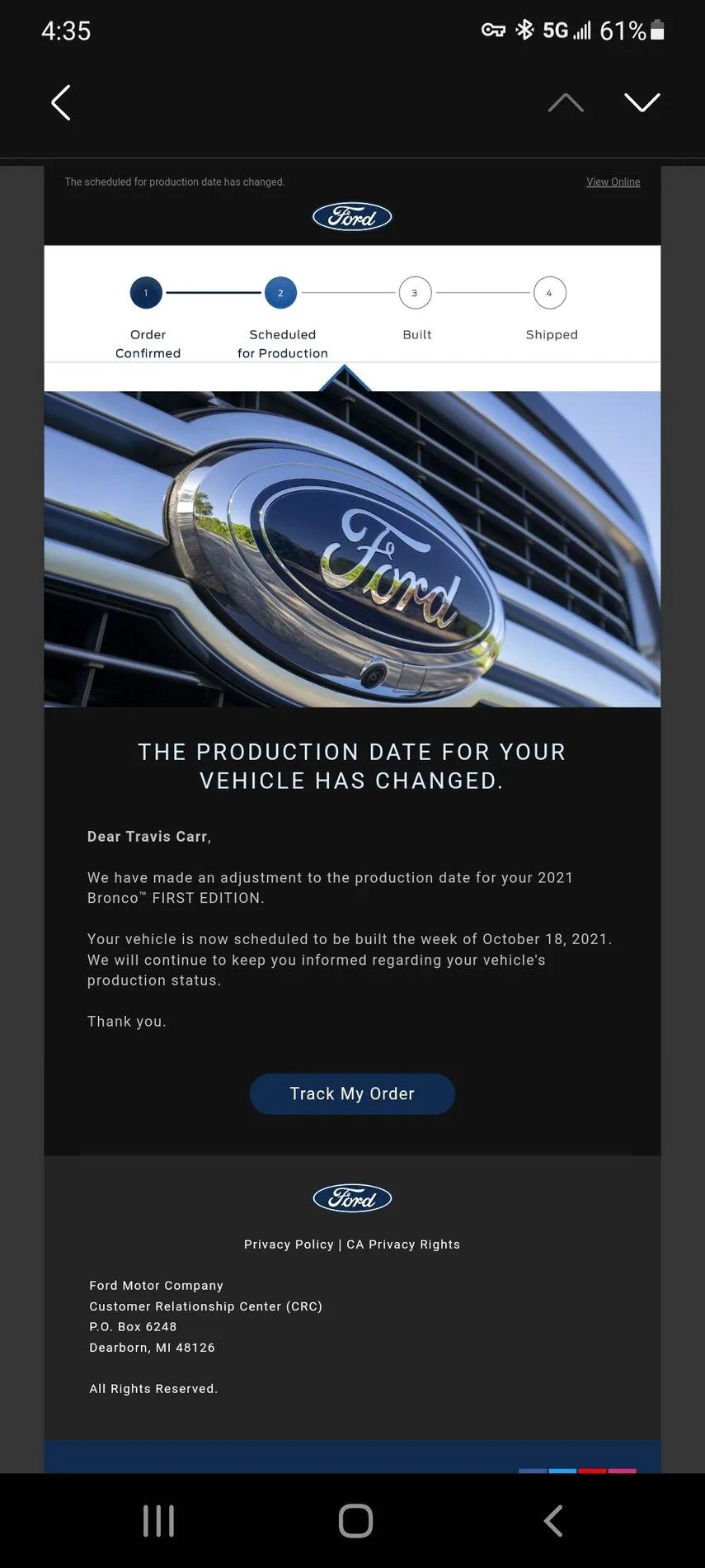 Ford Bronco Almost there Screenshot_20211001-163517_Email