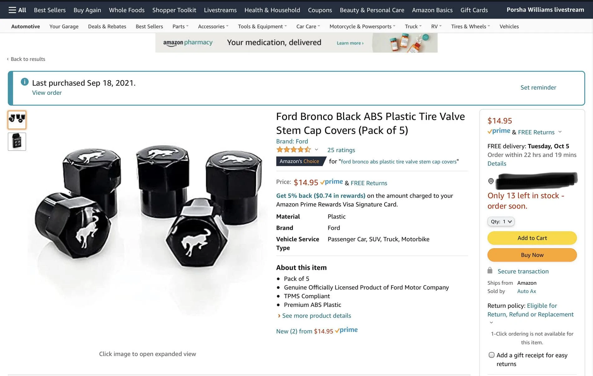 Ford Bronco Bronco Valve Stem Caps on Amazon 9ABAEE45-2B91-4C85-9C58-E47812D19406