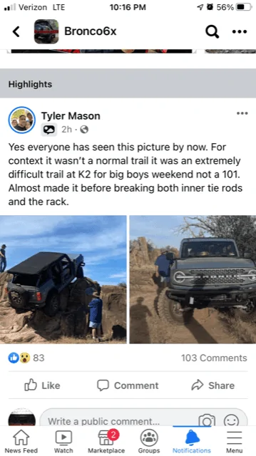 Ford Bronco Broken Bronco seen on Facebook IMG_8060