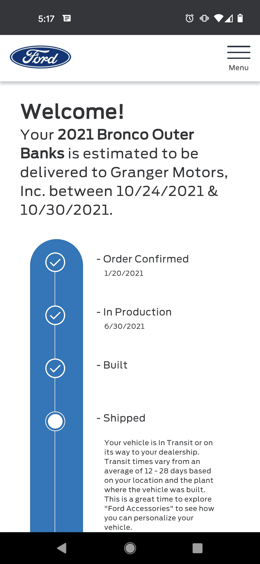 Ford Bronco 6/30 blend dates Screenshot_20211004-171713