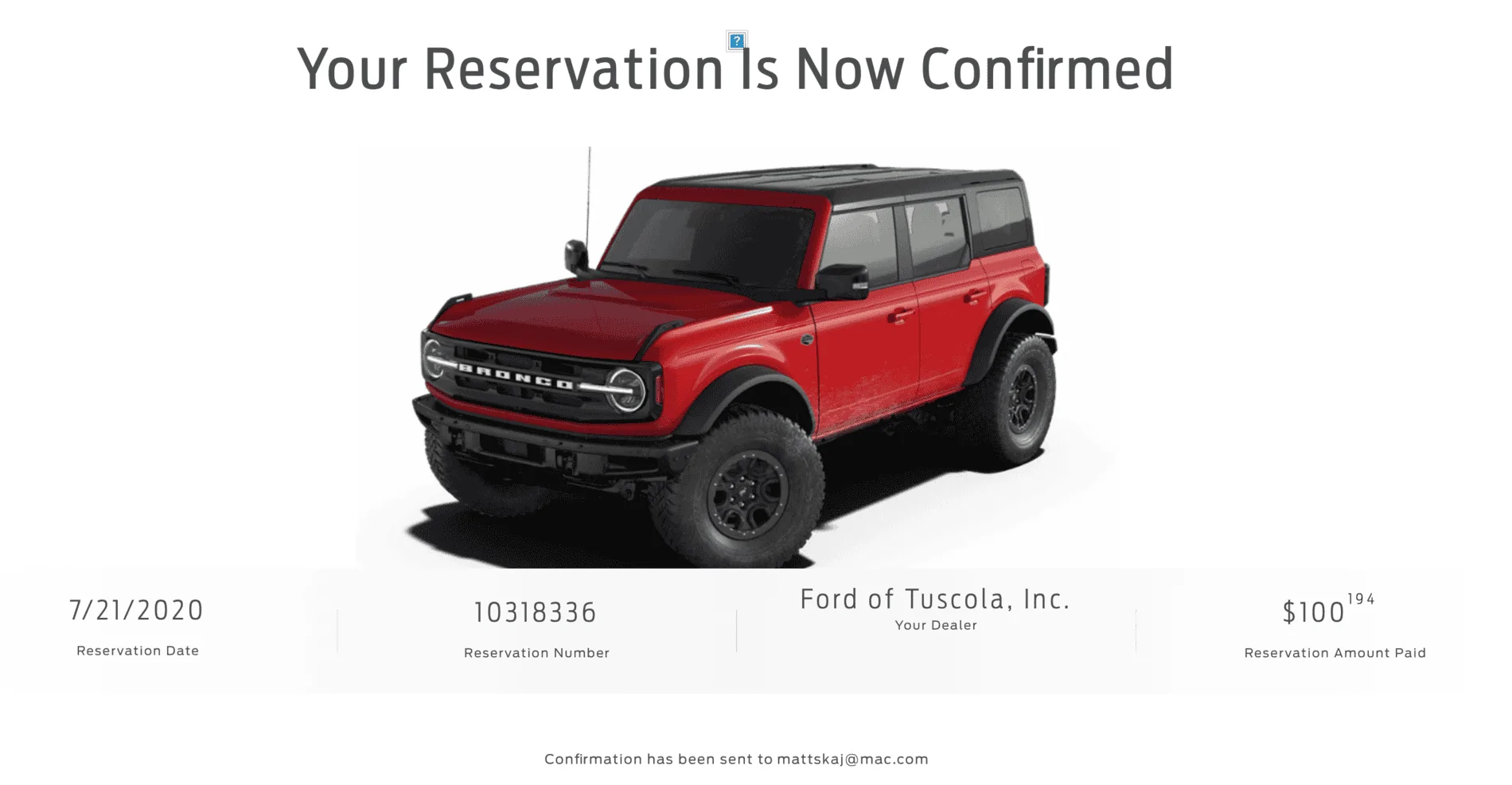 Ford Bronco Bronco Reservations Tracking List & Stats [Enter Yours!] Bronco Reservation