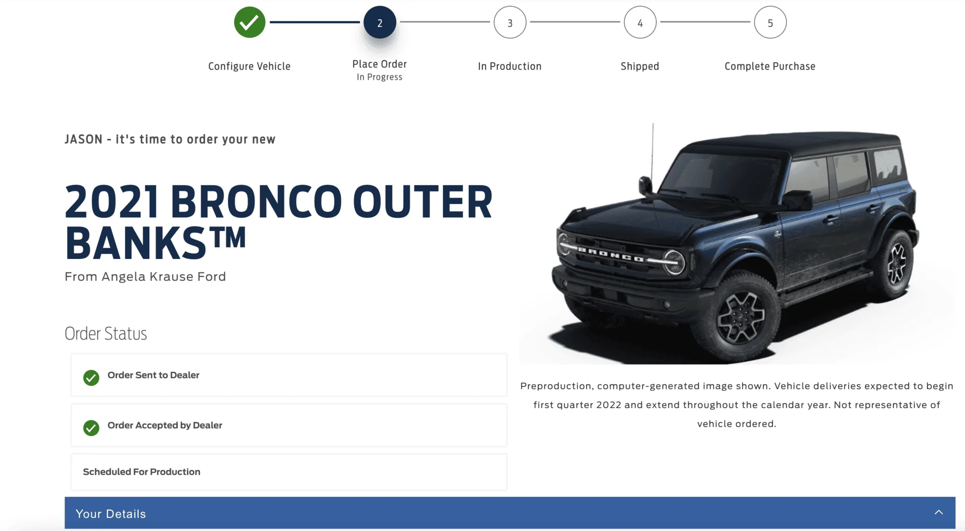 Ford Bronco Time to reorder 2021 Bronco Screen Shot 2021-10-05 at 9.31.18 PM