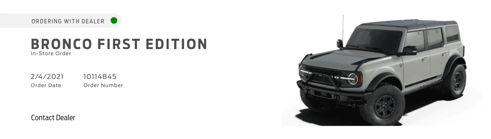 Ford Bronco Possible remaining First Edition Bronco orders being canceled by Ford if not changed to non-FE trim [updated with official email] FEreservationJess