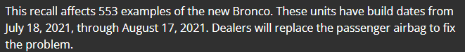 Ford Bronco More on Bronco Airbag Recall – Affects 553 Vehicles 1633655568065