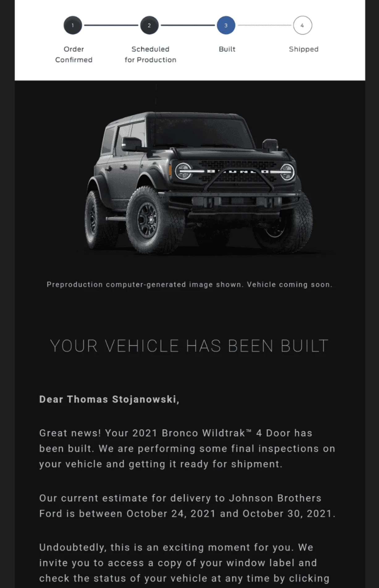 Ford Bronco *** DIRT MOUNTAIN Broncos - Built, Shipped, Delivered Tracker*** Screenshot_20211008-044006