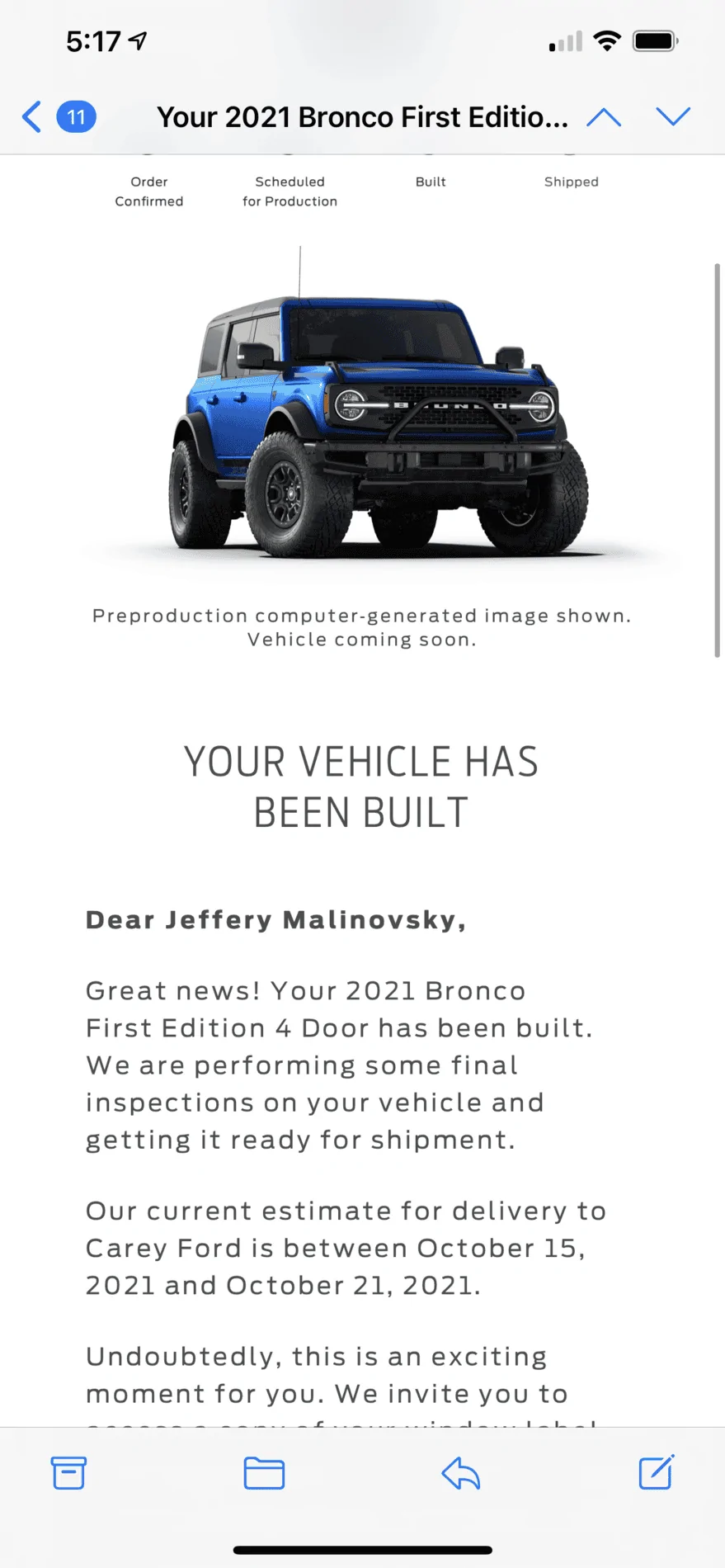 Ford Bronco *** DIRT MOUNTAIN Broncos - Built, Shipped, Delivered Tracker*** 33A27976-BED7-44AC-832D-4D6E828776DE