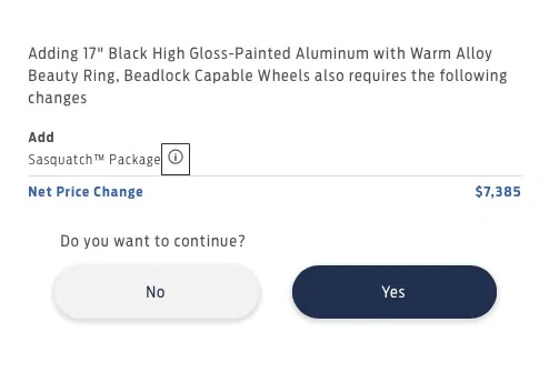 Ford Bronco Manual Sasquatch = Auto Sasquatch for pricing ManSquatch
