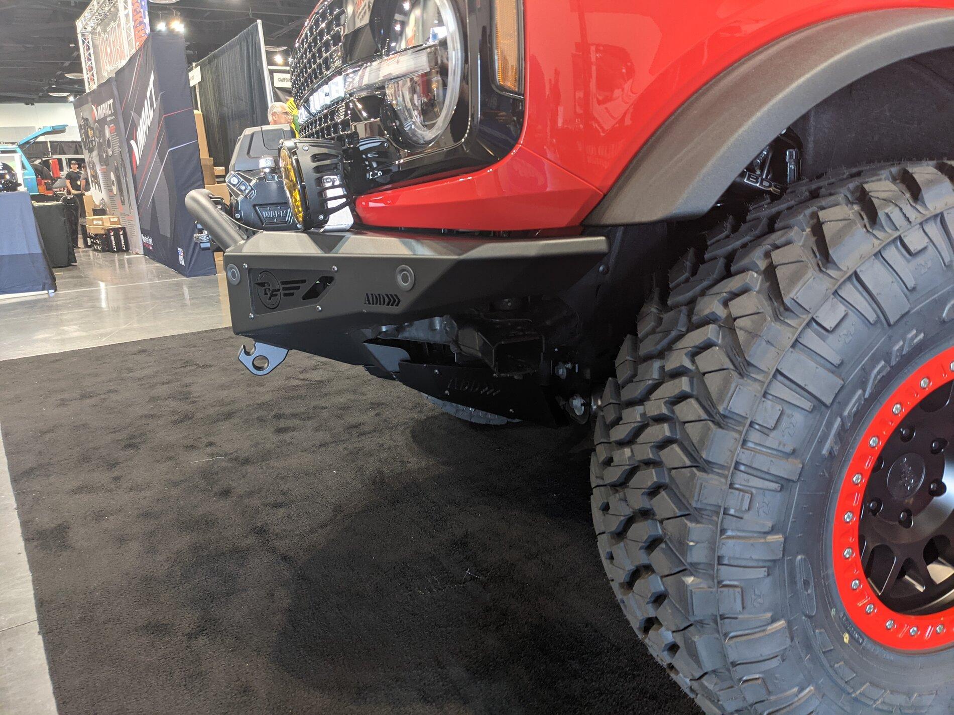 Ford Bronco DV8 & ADD front bumper photos on Broncos at Off-Road Expo PXL_20211009_195328098