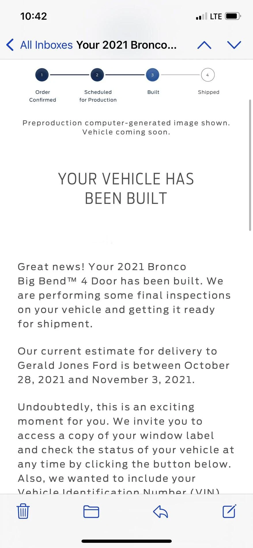 Ford Bronco Who's a 7/19 build? 959FA8C1-BE96-4C91-BBD5-1AF6504F7478
