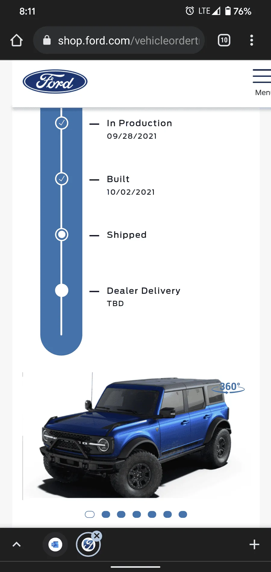 Ford Bronco Helping track Broncos being delivered Screenshot_20211013-081111