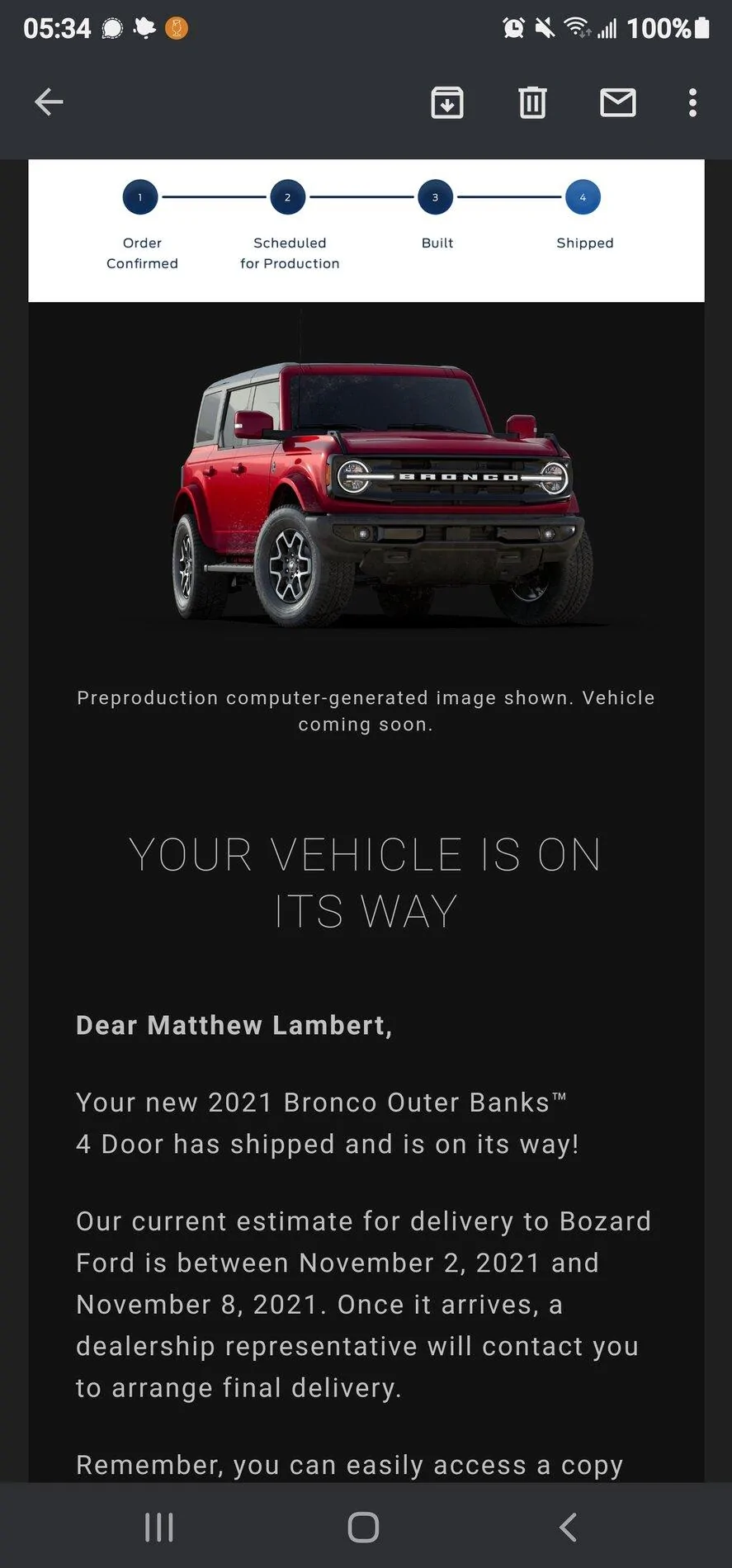 Ford Bronco Who's a 7/19 build? Screenshot_20211014-053445_Gmail