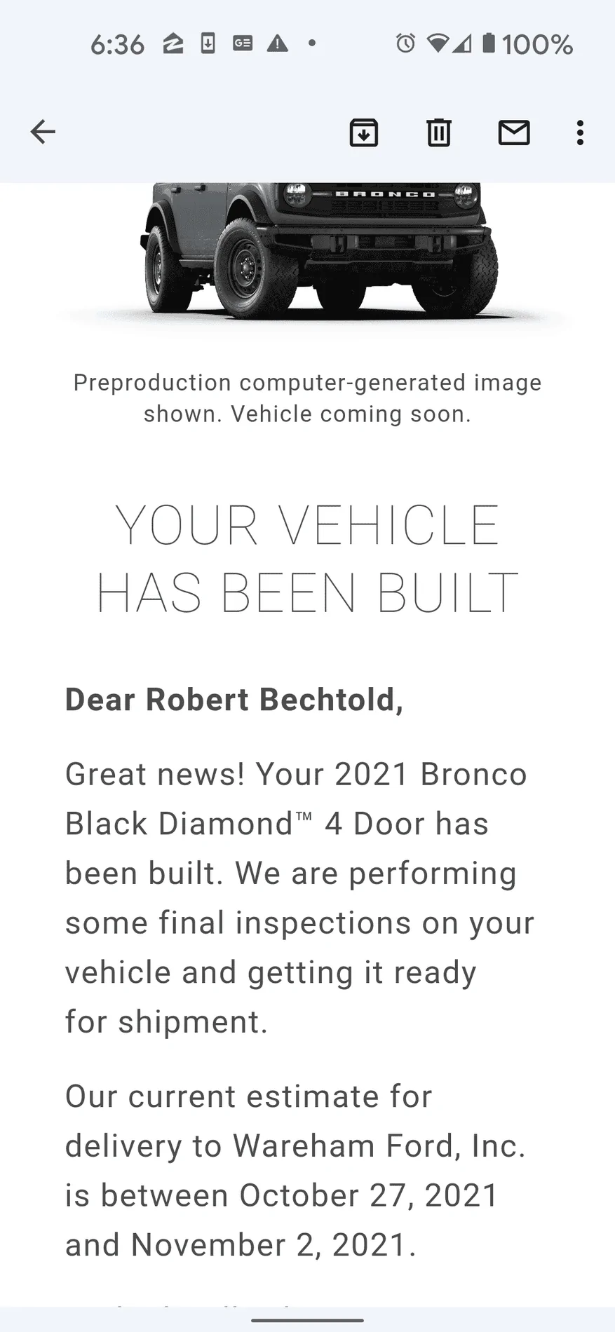 Ford Bronco *** DIRT MOUNTAIN Broncos - Built, Shipped, Delivered Tracker*** Screenshot_20211015-063659