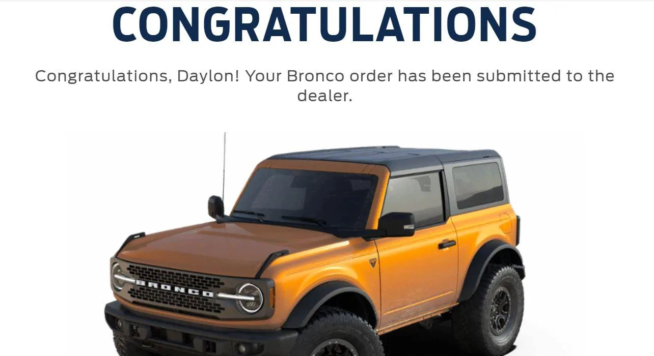 Ford Bronco 2022 BadSquatch = ORDERED! bronco order
