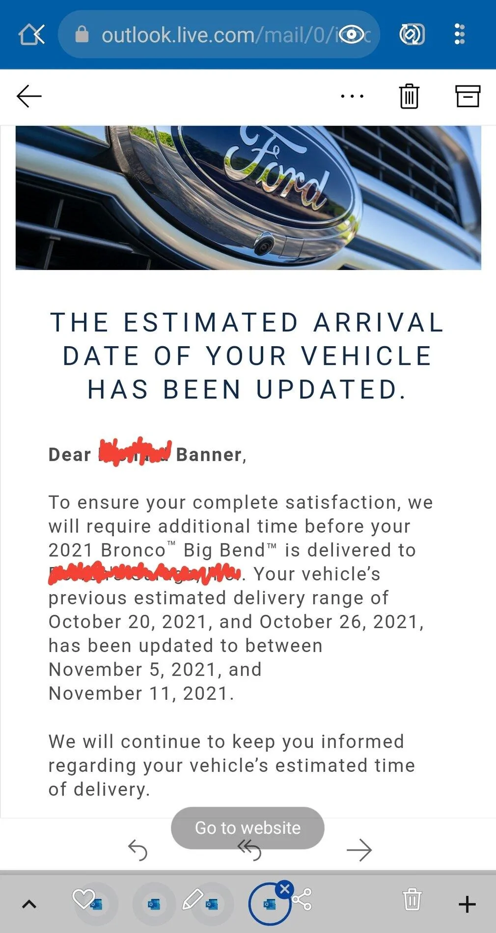 Ford Bronco The hits just keep coming! Delivery date pushed back Screenshot_20211017-070515_Gallery