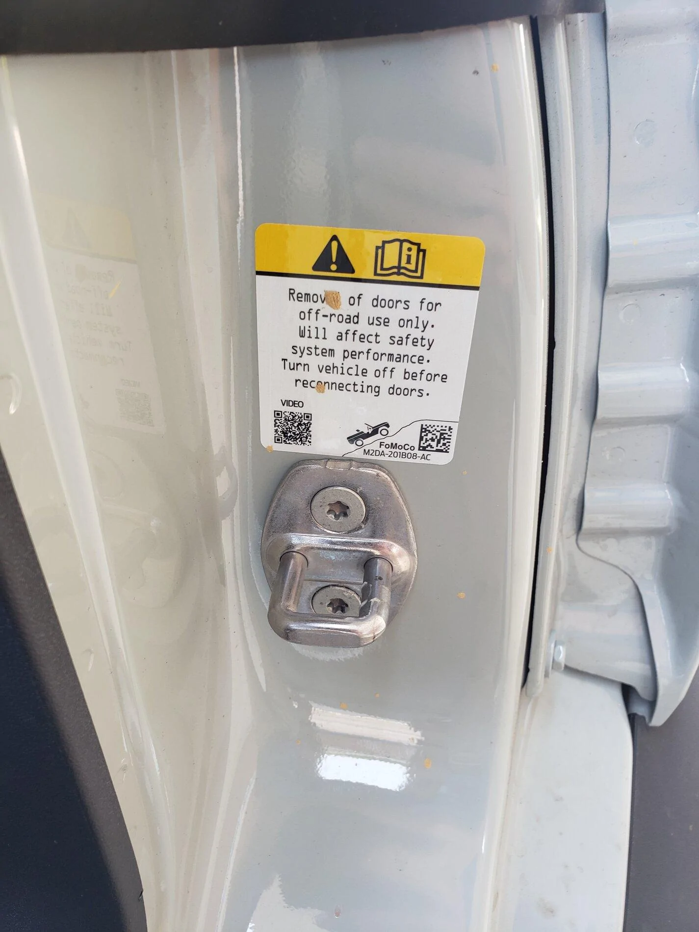 Ford Bronco Multiple errors/cautions when starting vehicle with DOORS OFF 1634474034244