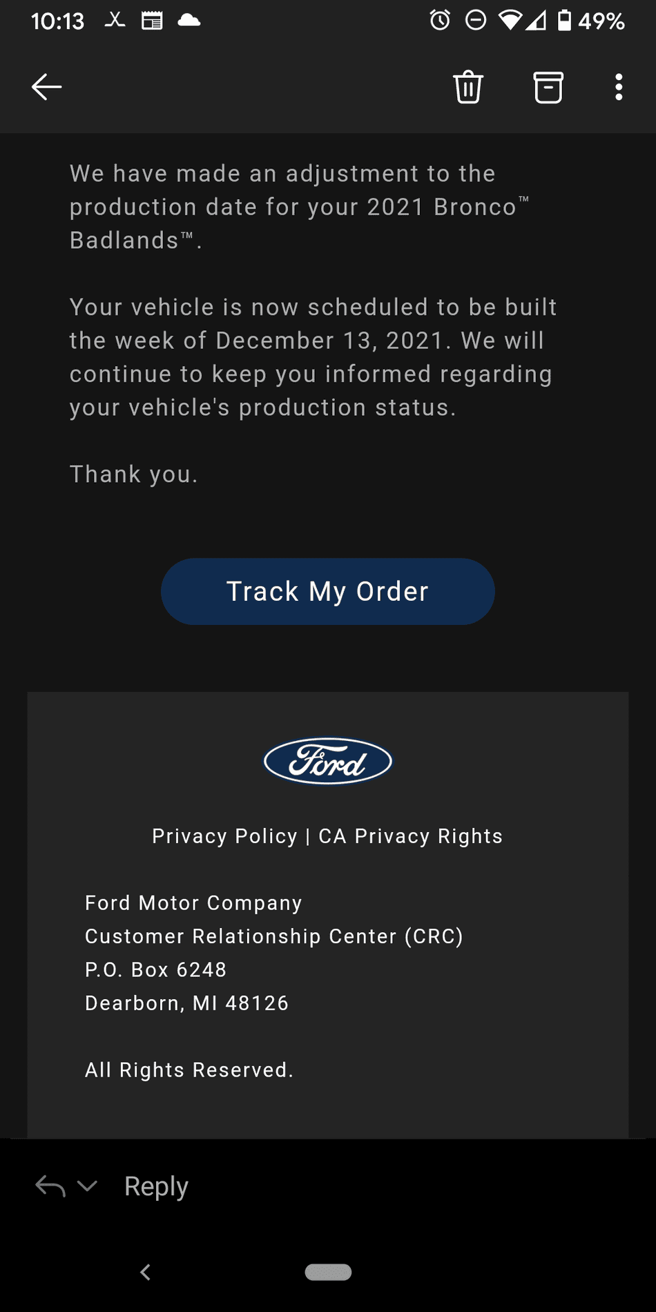 Ford Bronco Will Ford ever Ramp Production ? . . When ? . . [11/19 Update] Screenshot_20211016-221337
