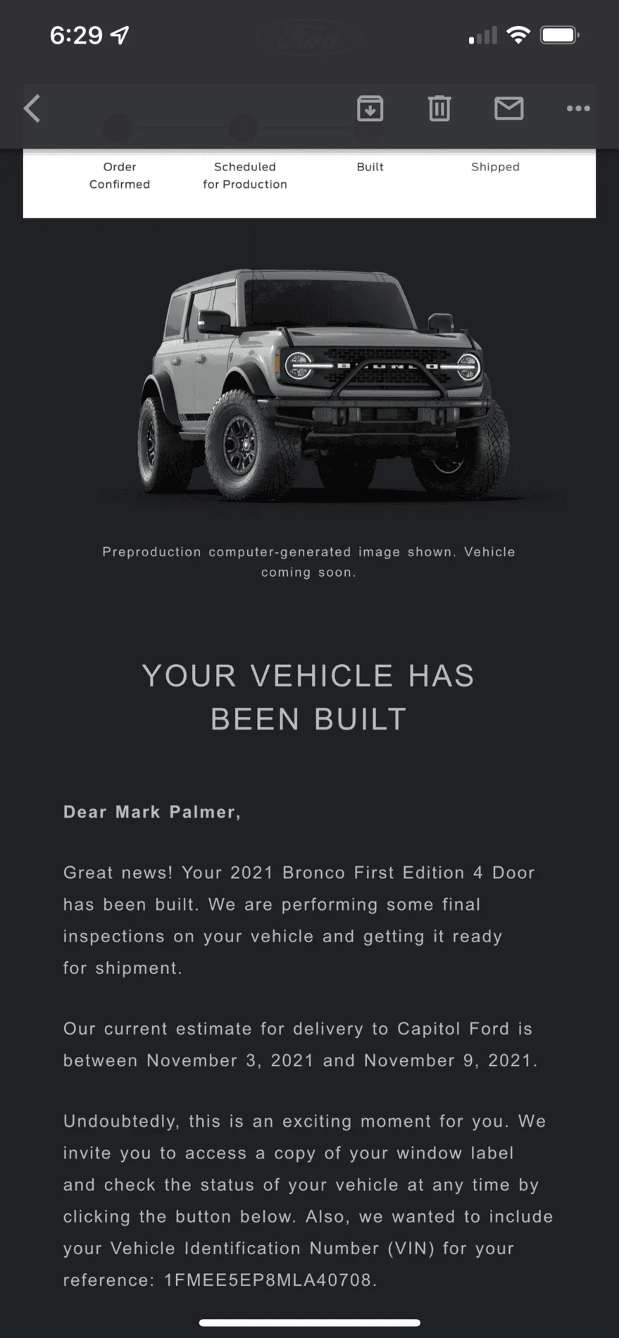 Ford Bronco *** DIRT MOUNTAIN Broncos - Built, Shipped, Delivered Tracker*** D578D597-6F41-4F41-9083-A2119DB88124