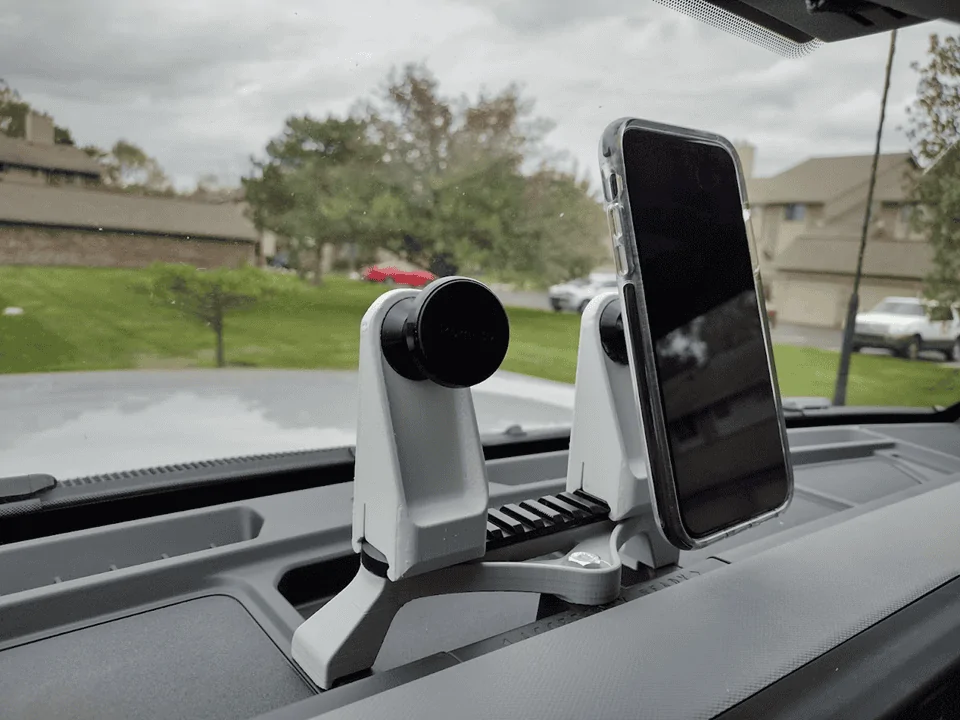 Ford Bronco My Homemade Mini Accessory Rail for 2021 Bronco Dash (3D Printed) 1634585802762