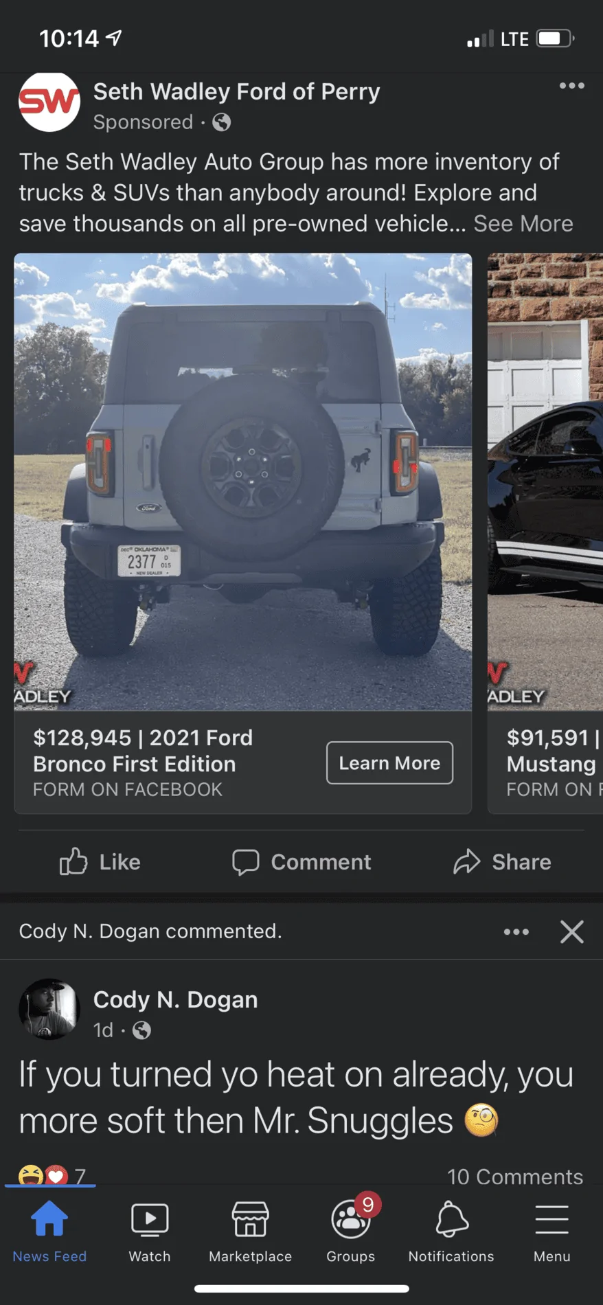 Ford Bronco Another crazy FE mark up (Tiger King Dealership) 126E9D25-1F4C-4338-86E9-F518EABD13D7