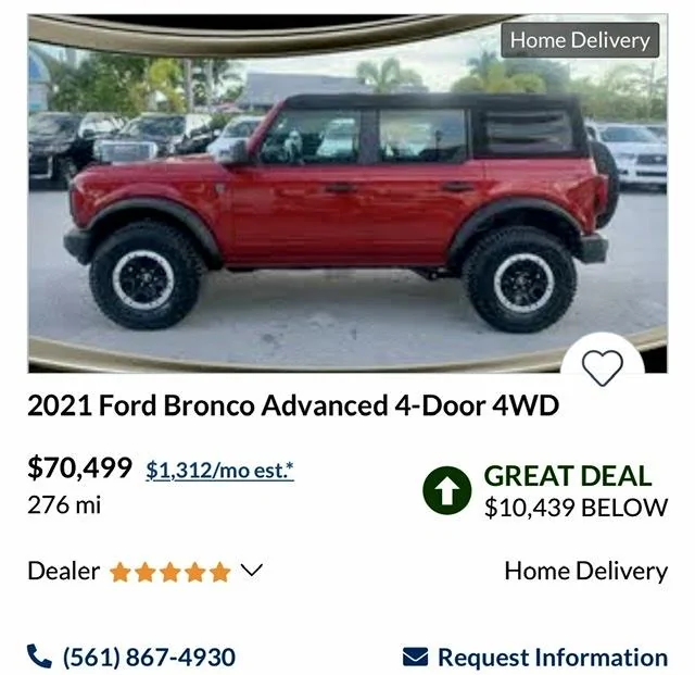 Ford Bronco Worst Markupt yet... $30K ! 561560AF-F28A-4CD4-B4E7-F68E3DA54C21