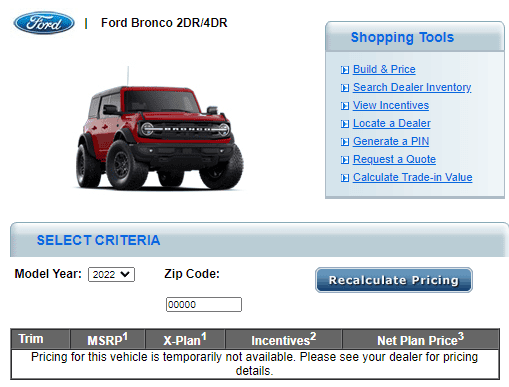 Ford Bronco Did you get X-Plan honored? If so, how? 1634765589918