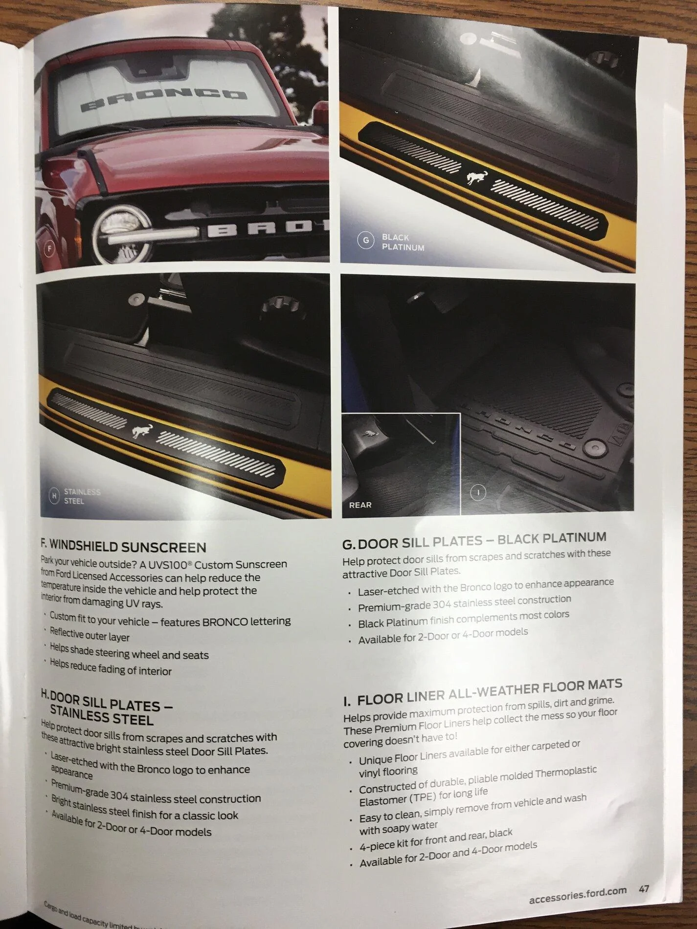 Ford Bronco Ford Bronco Accessories Catalog w/ Part Numbers and Retail Pricing DD5417CE-9B63-452E-88BA-E5E2ED1E454D