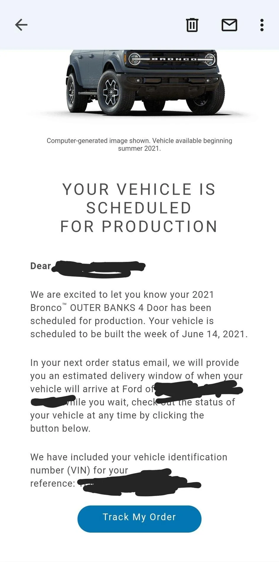 Ford Bronco Please Help! Invalid Vin/Order number ford 2