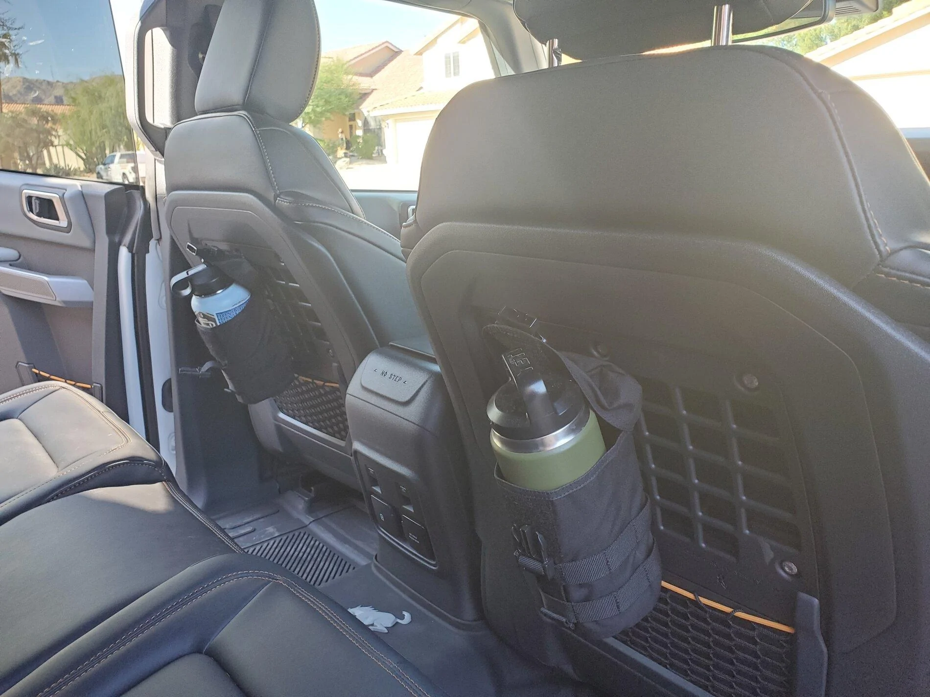 Ford Bronco Rear Cup Holder Solution using Molle Straps 20211021_145449