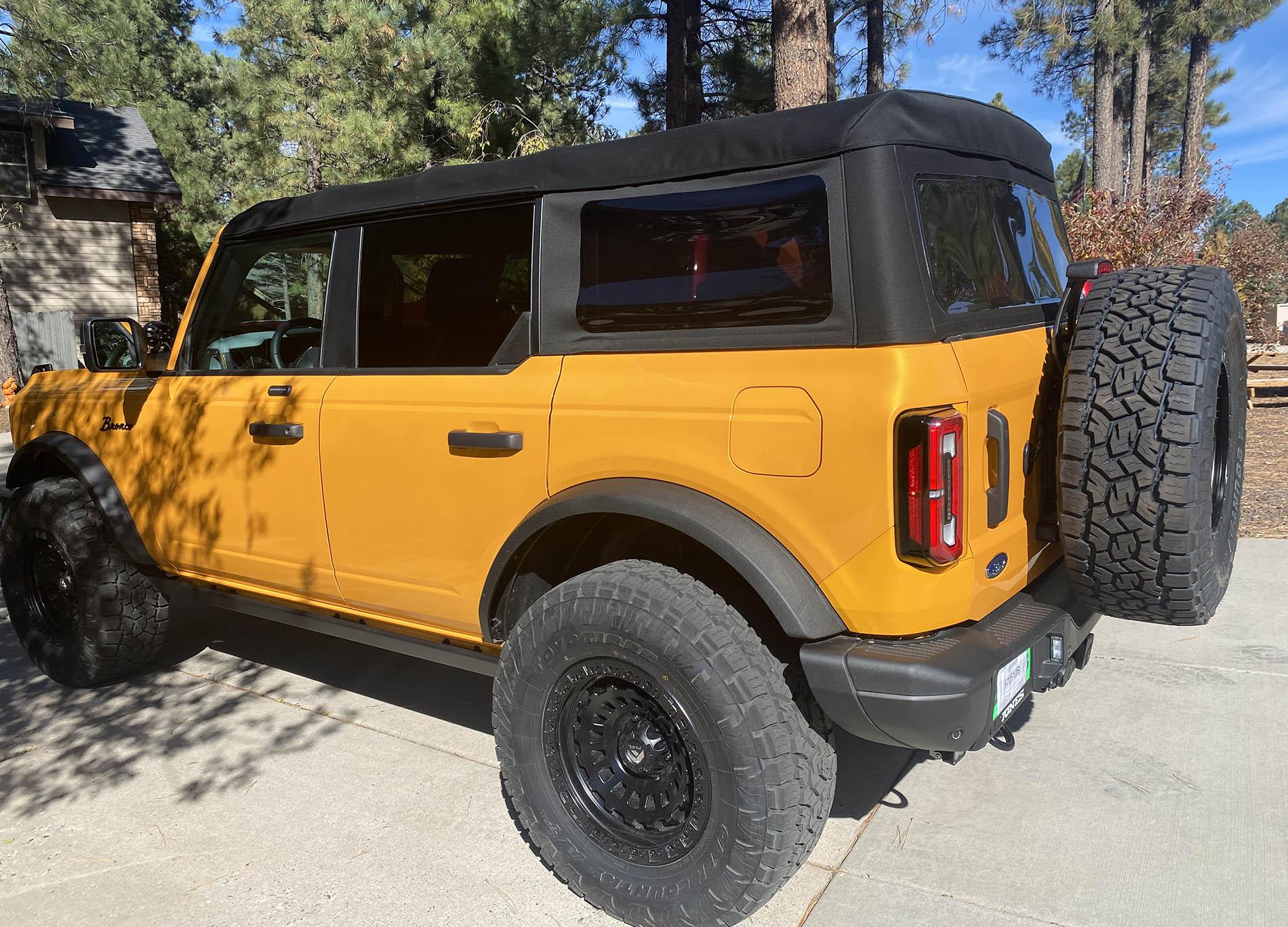Ford Bronco Non-Sasquatch Badlands Cyber Orange featuring Rigid, Baja Designs, Bronco Depot, Fuel and Toyo IMG_6850