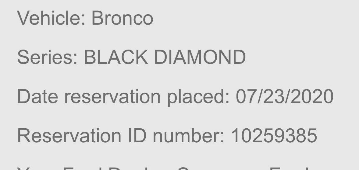 Ford Bronco How Your Reservation Number Is Selected IMG_2324
