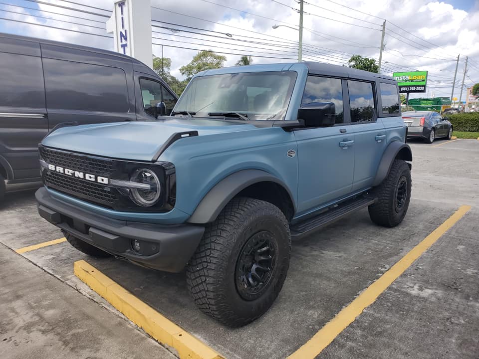 Ford Bronco Xpel Stealth Wrapped Area 51 Wildtrak Bronco w/ Black Rhino Wheels, Magnaflow Exhaust, Smoked Tinted Tail Lights XPEL Stealth Area 51 Bronco Wildtrak Black Rhino Wheels Magnaflow Exhaust 5