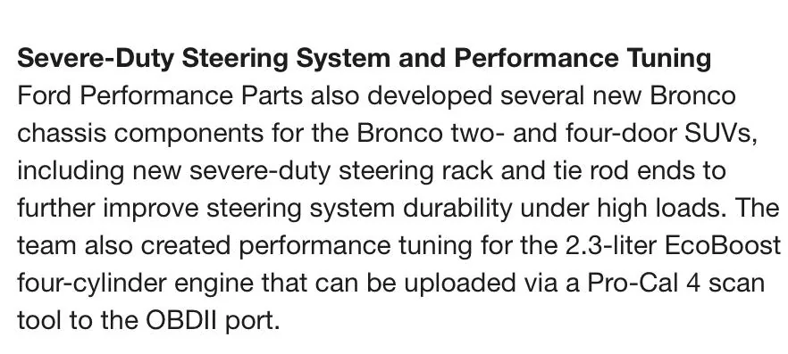Ford Bronco 2.3 Modifications from Ford Performance C2DCED39-74C1-4C58-90F0-2EA8834E8098