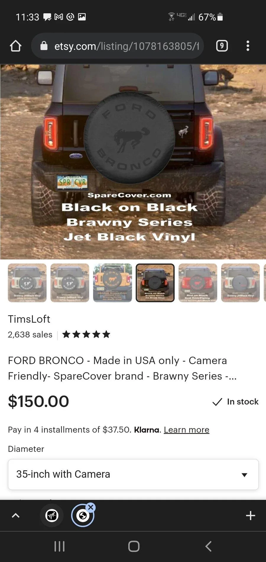 Ford Bronco Spare cover for 33" tire Screenshot_20211022-113310_Chrom