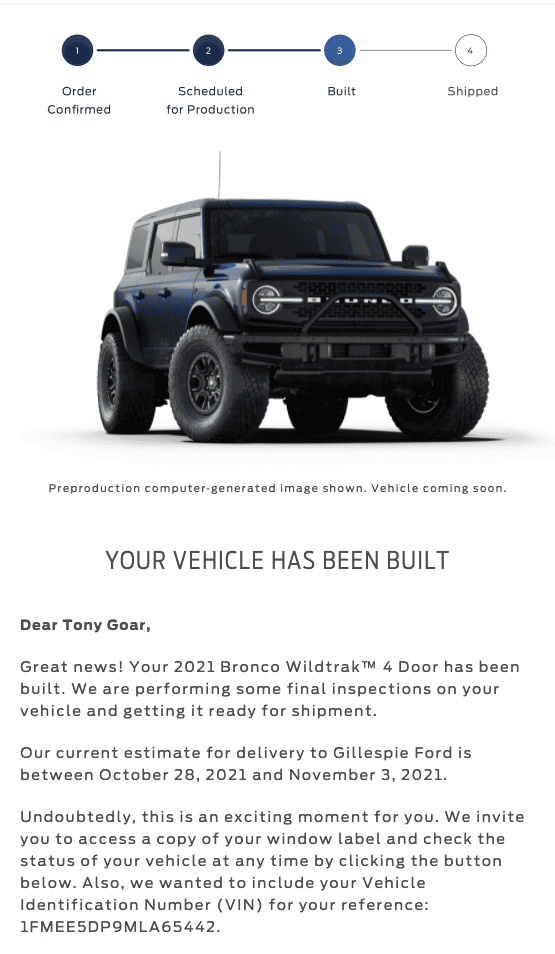 Ford Bronco 🛠 8/2/21 build Week Thread 1635197021746